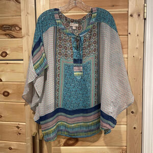 Established 1962 Women's 2X Printed Boho Blouse